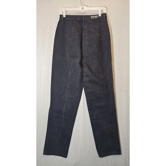 Vtg Rocky Mountain Jeans 32 13 Black Bareback High Rise Western Rockies Tapered - Picture 9 of 10